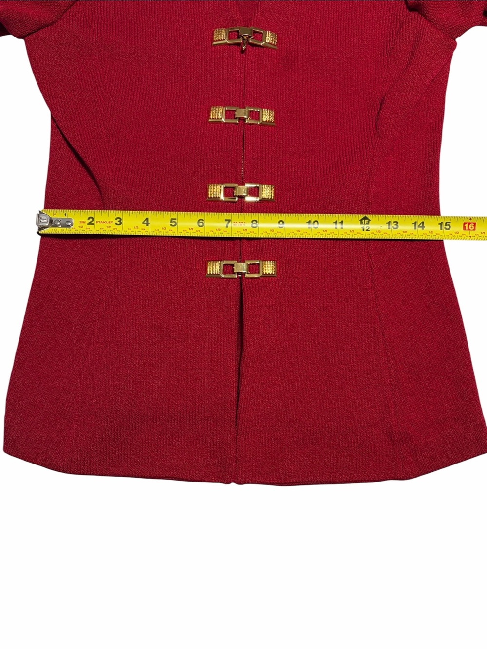 ST. JOHN Santana Knit Suit V-Neck Jacket with Gold Hardware - Picture 10 of 14